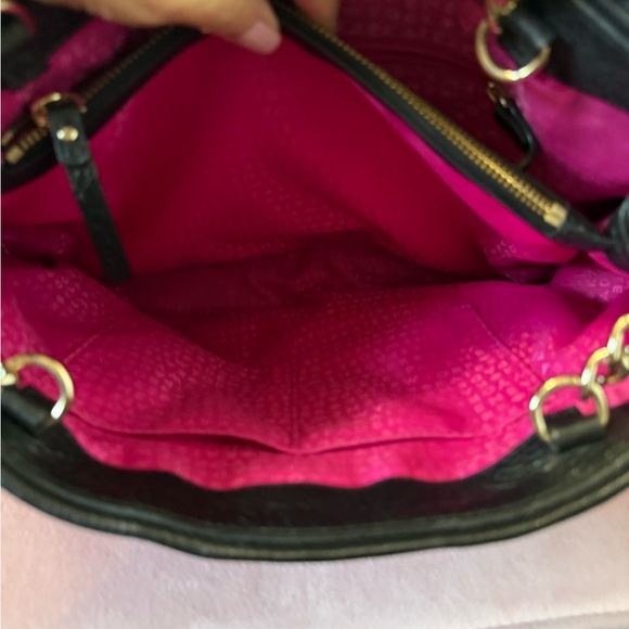 KATE SPADE Black Leather Shoulder Bag w Silver Turlock and Hardware - Picture 14 of 16